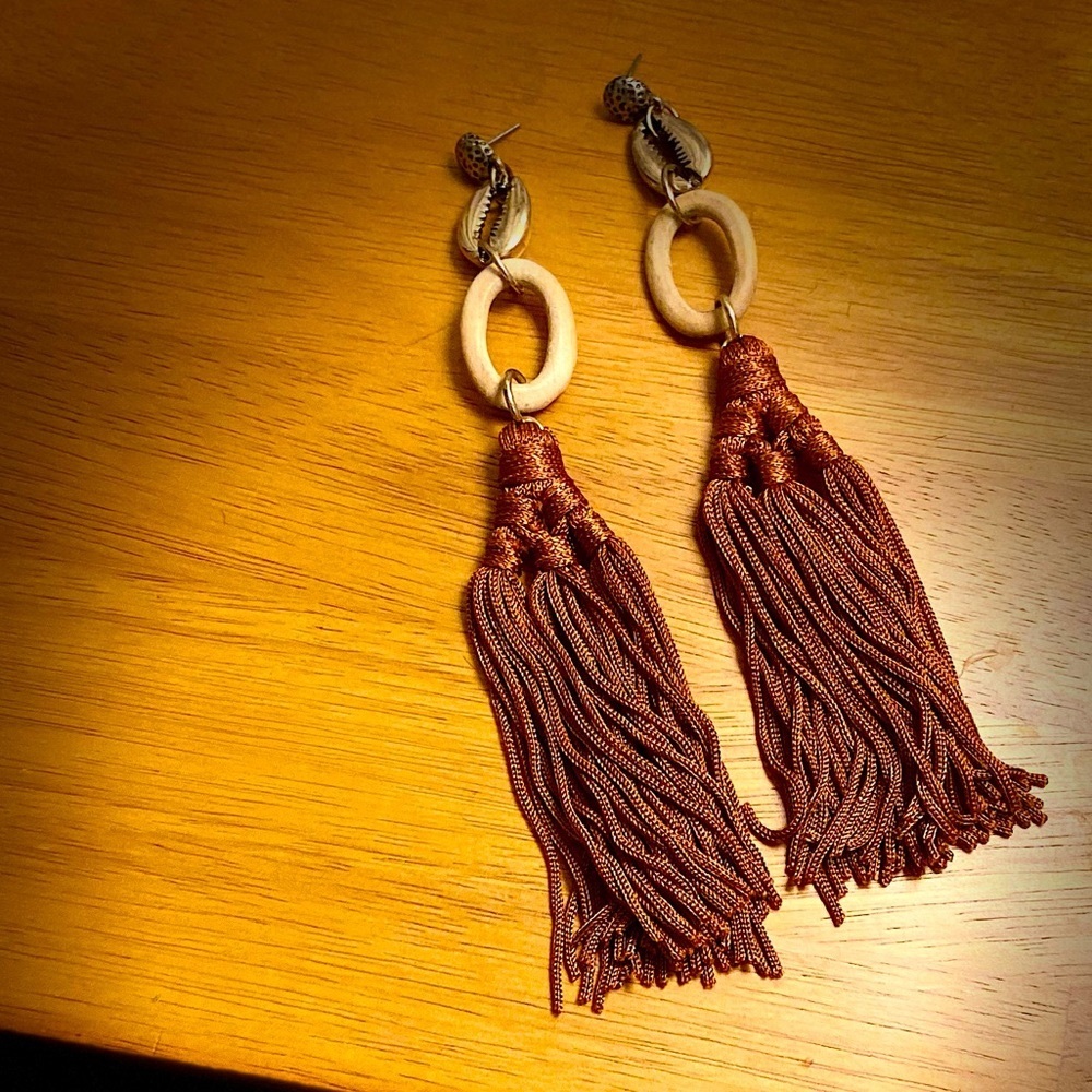 Free People Shell Tassel Earrings